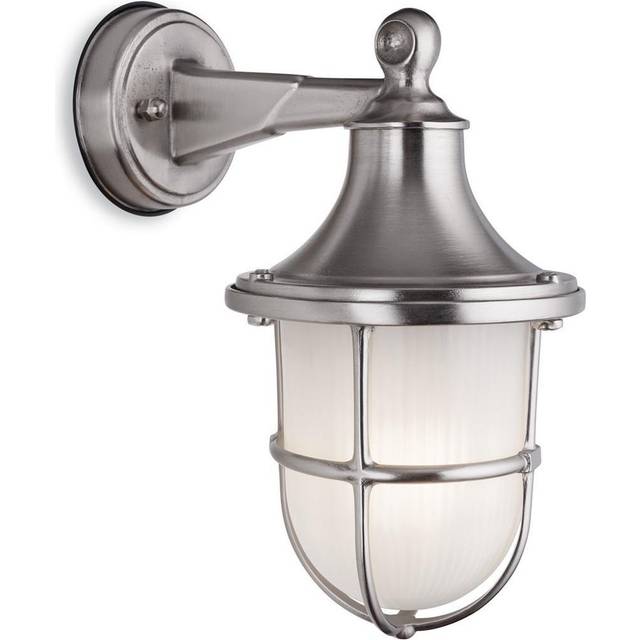 Firstlight Nautic Classic Marine Style Caged Lantern in Solid Brass with Nickel Plating and Frosted
