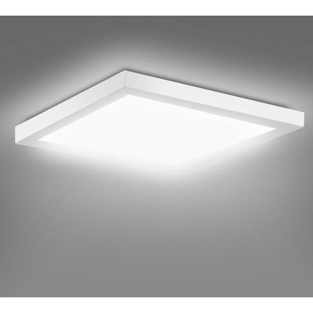 Extrastar 18W Led Square Surface Mount Integrated Ceiling Light Flush Light Cold White Dia. 22.5Cm, White