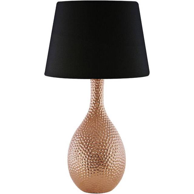 Interiors by Premier Julius Copper Hammered Ceramic Table Lamp - Rose Gold - One Size
