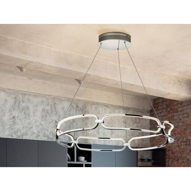 Schuller Colette Large Modern Stylish Dimmable LED Designer Pendant Light Chrome with Remote Control