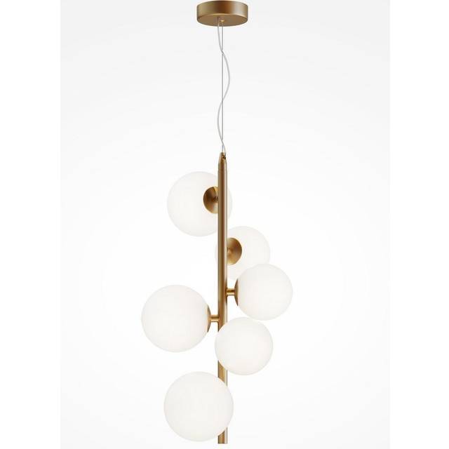 Maytoni Maytoni Dallas Modern 6 Light Globe Pendant Ceiling Light Gold, Matte White Shade, G9