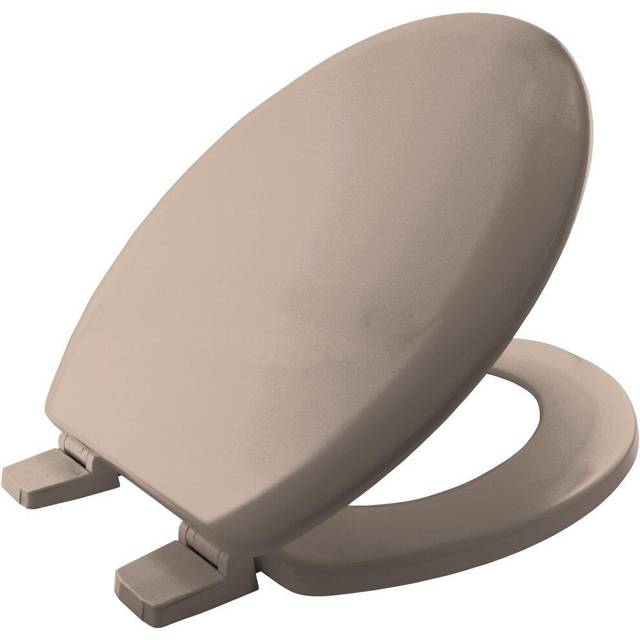 Bemis Mfg - Traditional Toilet Seat Cream Bathroom Round Bottom Fix Wood Bemis Sta-Tite
