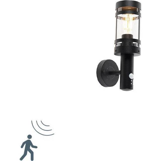 Outdoor Wall Light Black with Motion Sensor IP44 - Gleam