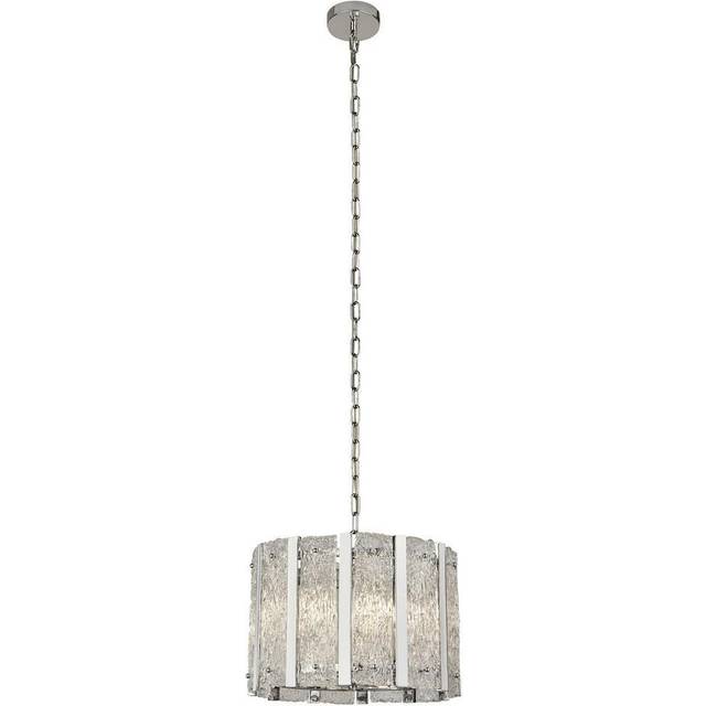 Searchlight 84055SS Alexandra 5 Light Satin Silver Pendant Aquatex Gla