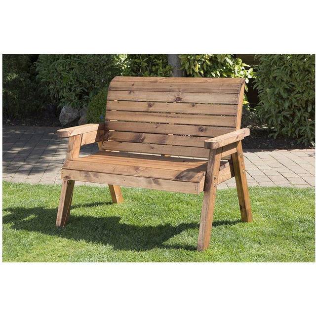 Traditional Two Seater Bench Boxed (Flatpacked), Wooden Garden Seat W118 x D74 x H98