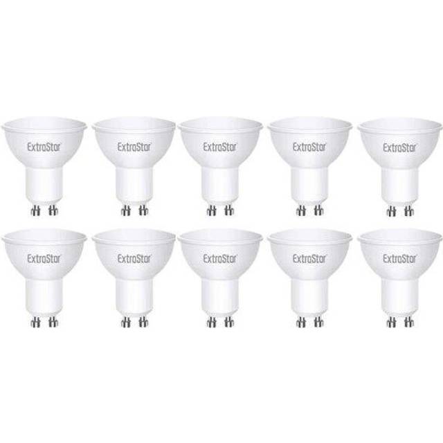 Extrastar Gu10 7W Daylight Led Light Bulb (pack Of 10), White
