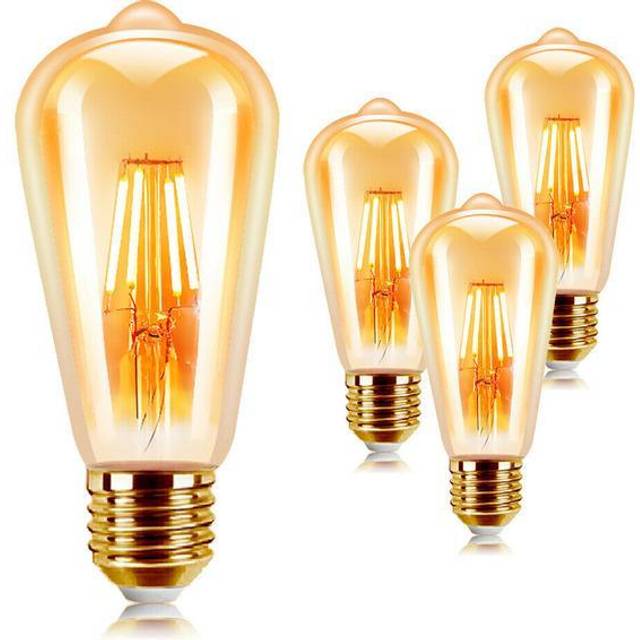 Extrastar 8W Vintage Filament Light Bulb E27 Daylight 6500K (pack Of 4), White