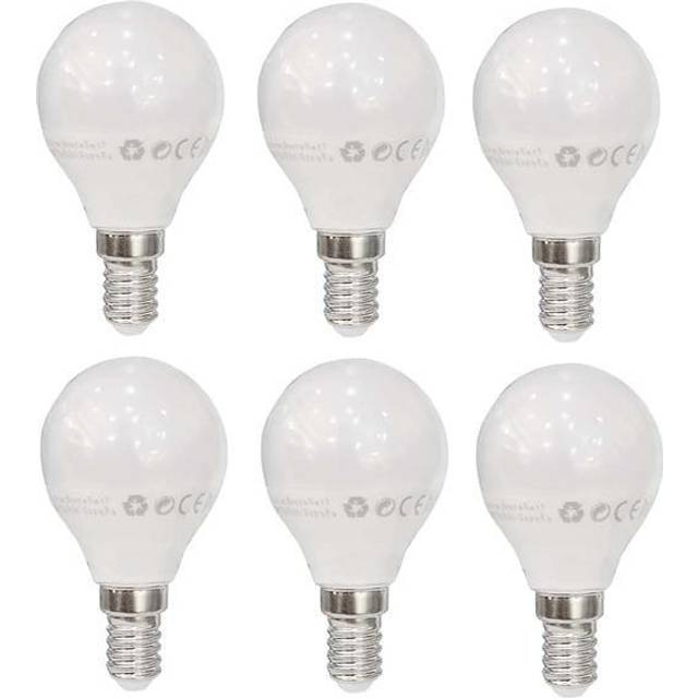 ExtraStar 6W LED G45 Golf Ball Bulb E14, 3000K Warm White (Pack of 6)