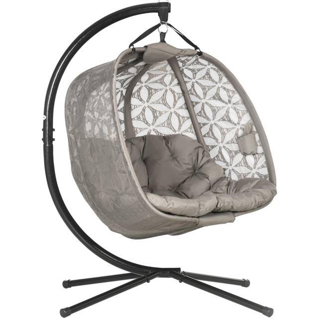 Outsunny Lima Double Egg Chair Khaki