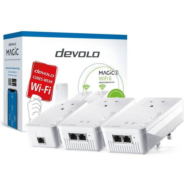 DEVOLO Magic 2 8826 WiFi 6 Powerline Starter Kit - Triple Pack, White