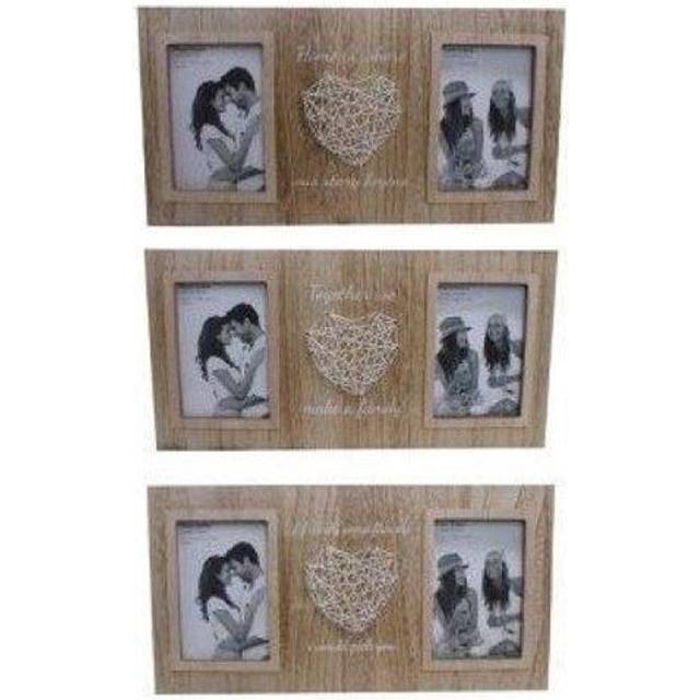 Wooden Double Photo Frame With Heart String Art Hanging Or Free Standing Friends Home Family/Home is where our story begins