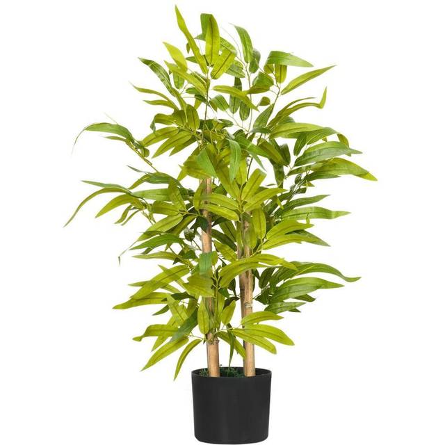 HOMCOM Potted Artificial Plants Bamboo Tree 60cm, Green