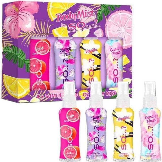 Body Mist By Soâ¦? Womens Mini Mist Body Spray Fragrance Gift Set 4x50ml