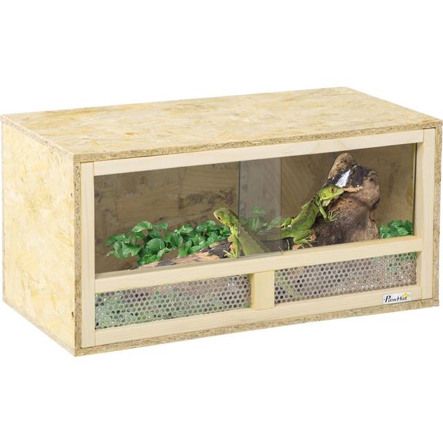 PawHut 60cm Reptile Terrarium Vivarium w/ Glass Sliding Doors - Breathable Mesh | TJ Hughes