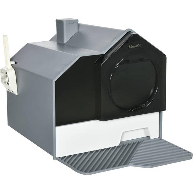 PawHut Hooded Cat Litter Tray w/ Scoop - Drawer Pan - Handle - Deodorants | TJ Hughes
