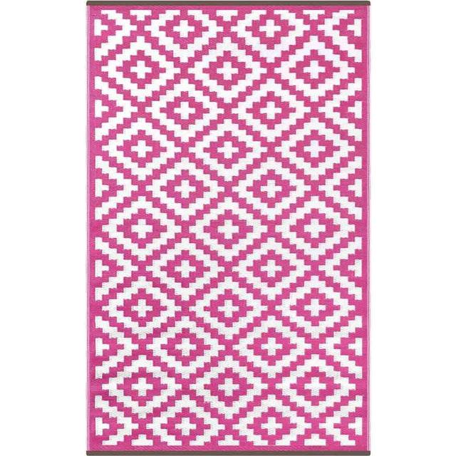 Plastic Outdoor Rug Nirvana Pink White - Pink & White / 150cm