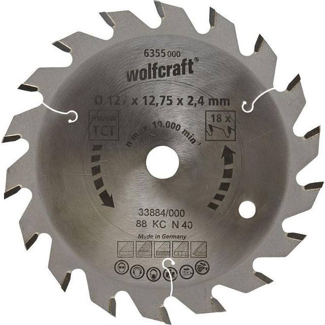 Wolfcraft TC Circular Hand Saw Blade, Green Series I 6355000 I Fast, Medium-Coarse Cuts