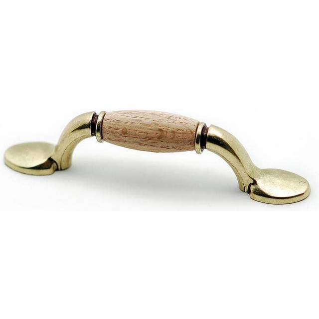 Richelieu Hardware BP3801BB250 Cherbourg Collection 3inch 76 mm CentertoCenter Unfinished Oak and Burnished Brass Tradition