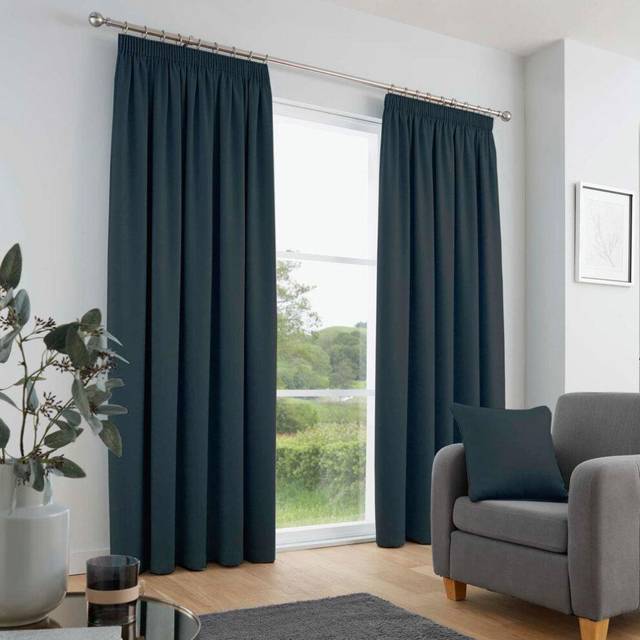 Galaxy Pencil Pleat Room Darkening Curtains - Navy (Width 168 x Drop 183 cm)