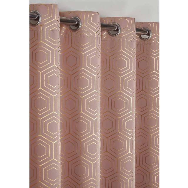 Emma Barclay Hartford-vävda termiska mörkläggningsgardiner i rosa bredd 46 x fall 54 tum (116 x 137 cm), 100% polyester, B 54 tum