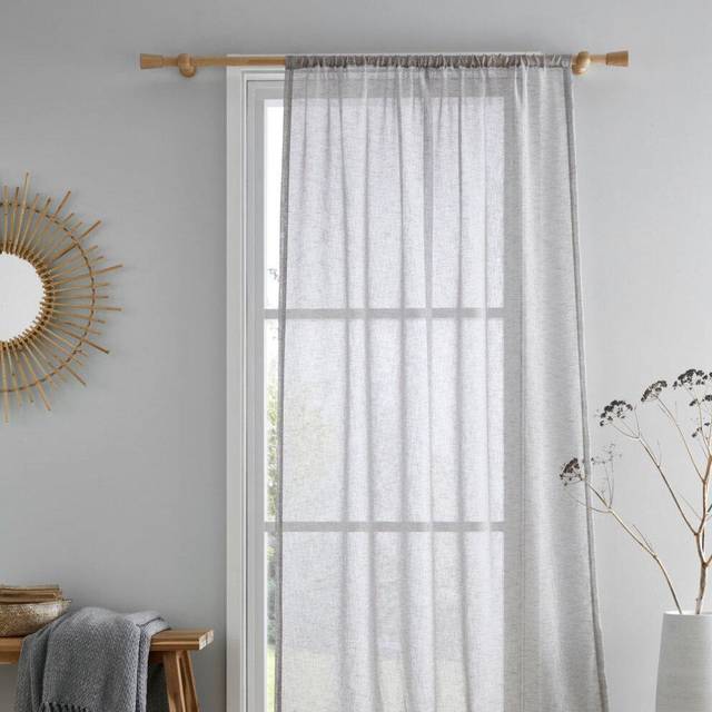 Drift Home Kayla Ready Made Single Voile Curtain Grey