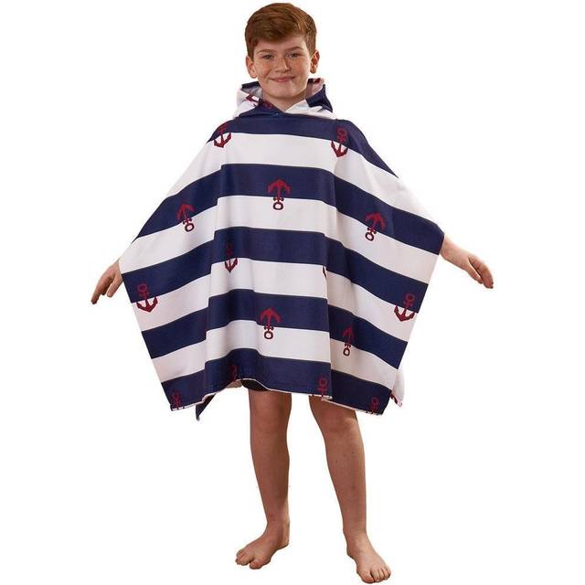 Dreamscene Kids Anchor Printed Poncho Towel - Navy - Blue