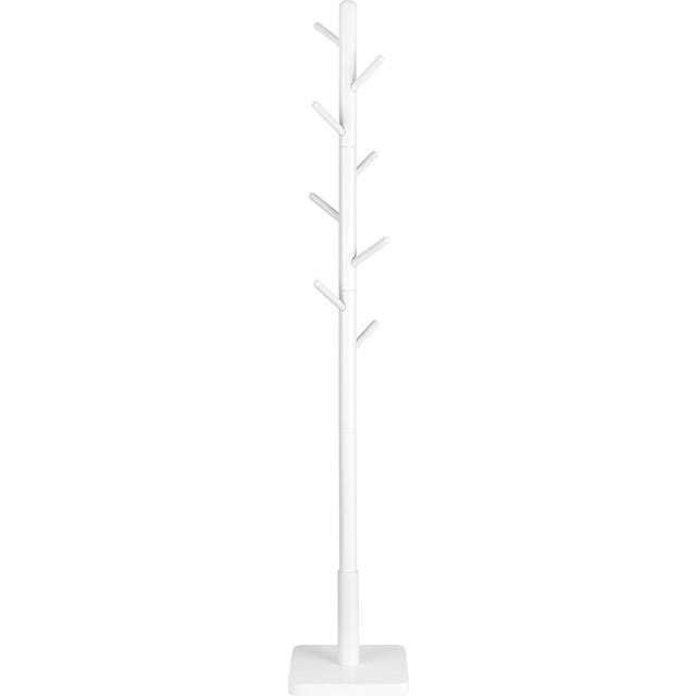 Modern White Coat Stand with 8 Pegs for Entryway & Bedroom