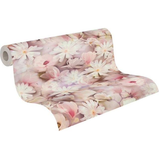Blooming Wild Blooming Wild Romantic Daisy Motif 10m x 53cm Wallpaper Roll - White (1,005cm L X 53cm W)