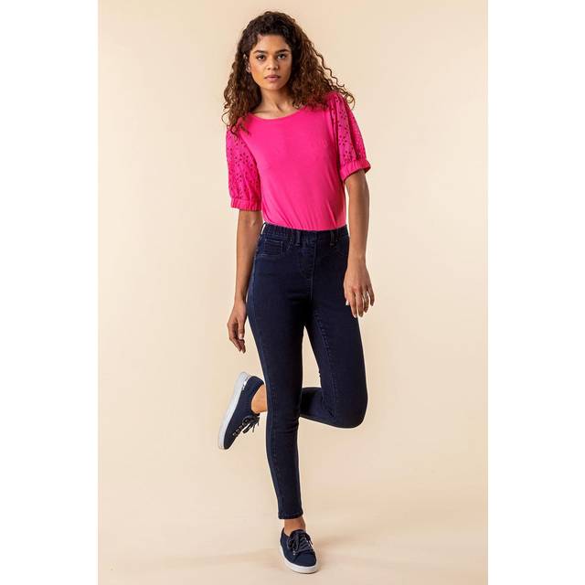 Ultimate Stretch Elastic Waist Jegging 29" - Indigo - Size 16 - Roman