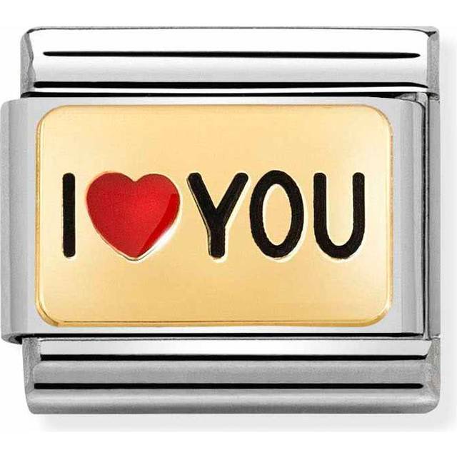 Nomination CLASSIC Composable Plates I Heart You Charm 030284/52 - Multi-Coloured