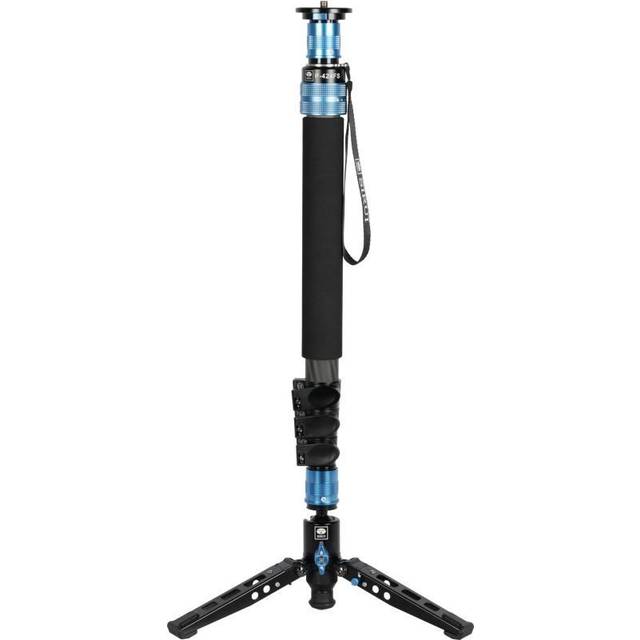 SIRUI P-424FS Carbon Fiber Monopod  63 Professional Monopod for Cameras  Lightweight Monopod with Feet  4-Section  360 Panorama  Modular 3 in 1  Quick