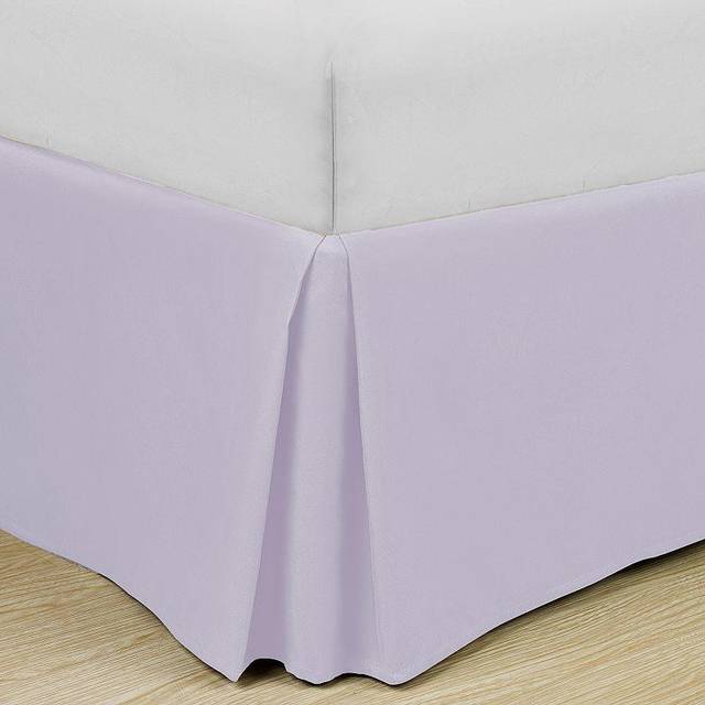 Cathay Home Double Brushed Microfiber Pleated Easy Fit Bed Skirt  Ultra Soft  Fade and Wrinkle Resistant  Lavender  Queen