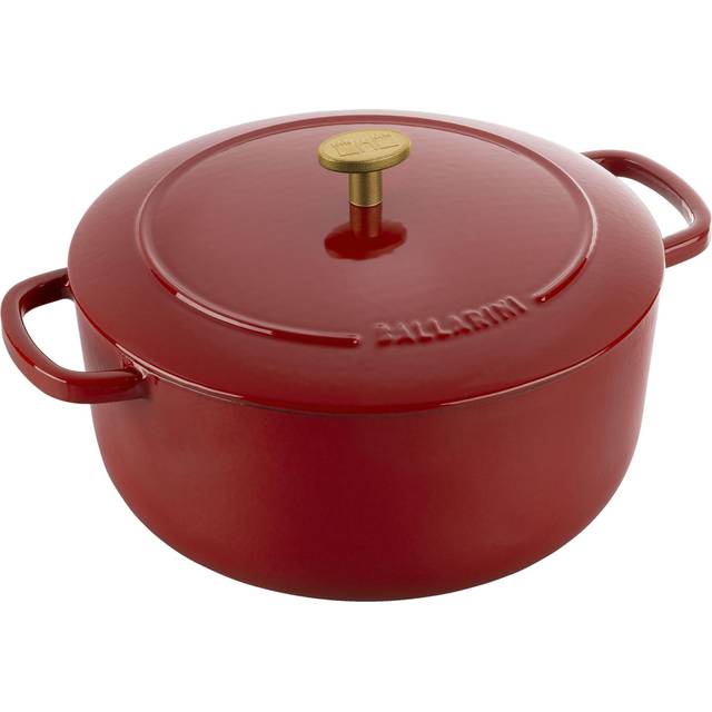 BALLARINI Bellamonte ugnsform, stekpanna, holländsk ugn, emaljerat gjutjärn, rund, 24 cm, 4,0 l, röd