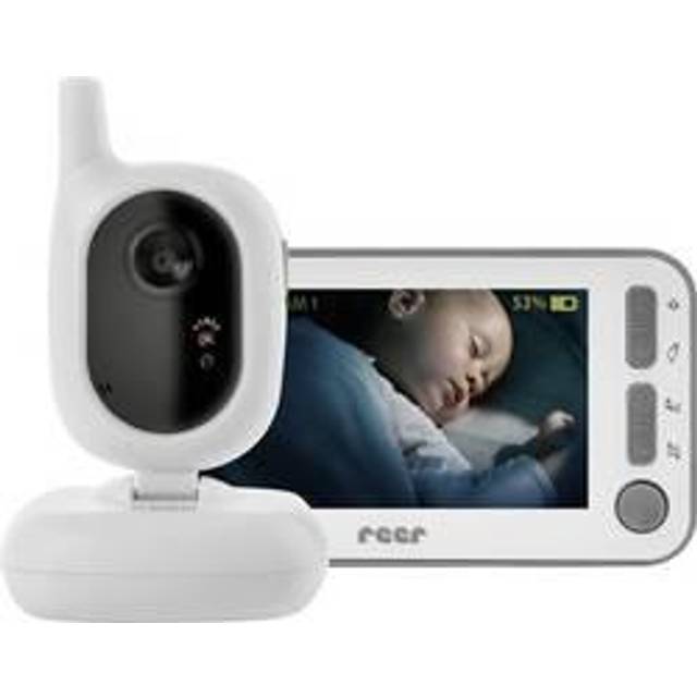 reer 80430 BabyCam Video Babyphone L, 300 m räckvidd, 50 graders vidvinkelkamera, 4,3-tums TFT-skärm, med rörelselarm, vit