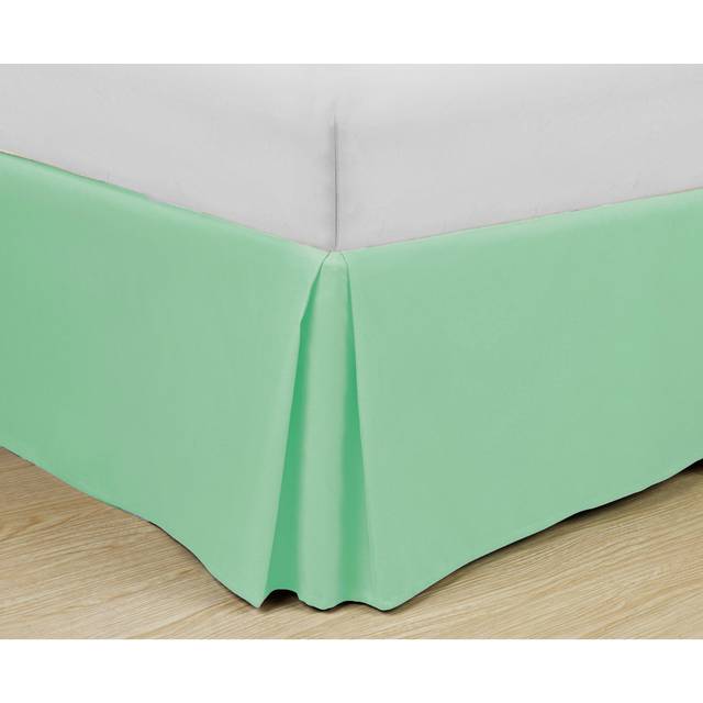 Cathay Home Double Brushed Microfiber Pleated Easy Fit Bed Skirt  Ultra Soft  Fade and Wrinkle Resistant  Sea Foam  Twin