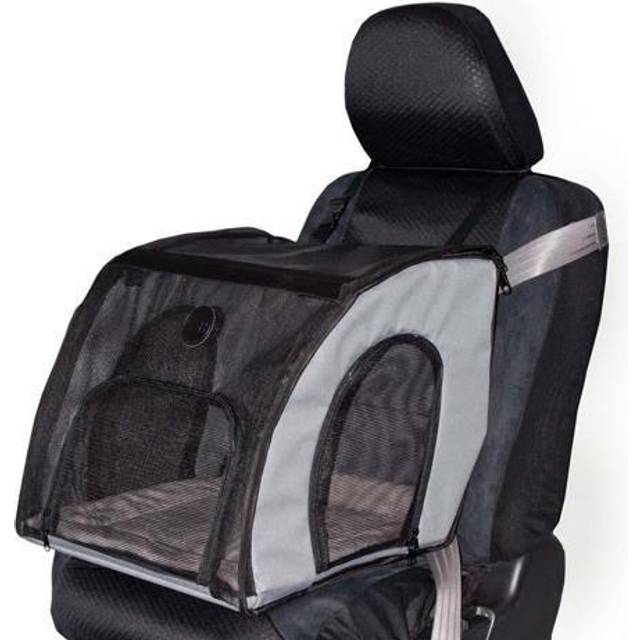 K&H Pet Products Enclosed Dog Cat Car Seat  Travel Safety Carrier for Pets  Dog Travel Car Seat  Soft-Sided Covered Cat Carrier  Washable Pad  Multipl