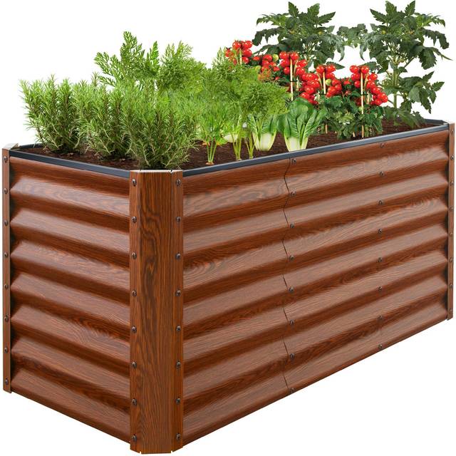 Best Choice Products 4x2x2ft Outdoor Metal Raised Garden Bed  Deep Root Planter Box for Vegetables  Flowers  Herbs  and Succulen