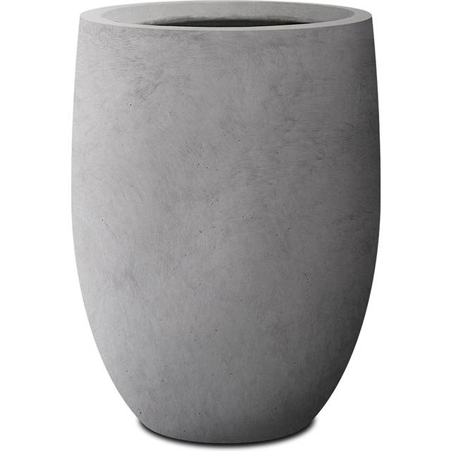 "Kante atural Tall Planter, Large Outdoor Indoor Decorative Pot, Natural Concrete, 21.7"" H"