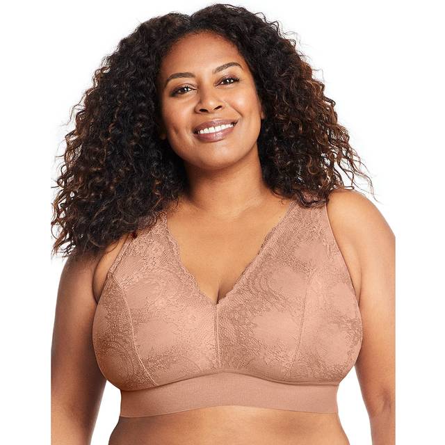 Glamorise Bramour Lexington Lace Plunge Bralette - Cappuccino