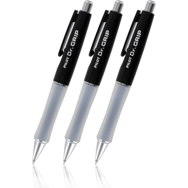 Pilot Dr.Grip Retractable Ball Point Pen  Medium Point  Black Ink - Pack of 3 Black