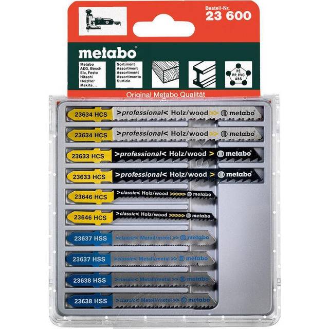 Metabo 623600000 Jigsaw blade set 10-piece for wood metal plastic