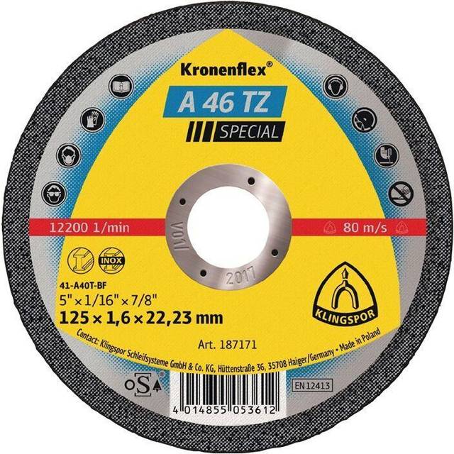 Trennscheibe A 46 TZ Special - 25 ST, D115x1,6mm ger.INOX Bohr.22,23mm KLINGSPOR