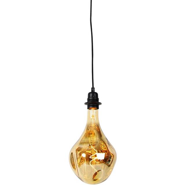 Qazqa - Pendant Light Black Dimmable Incl. led Mirror Gold Dimmable - Cava Luxe