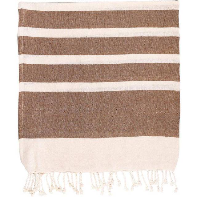 170cm x 90cm Turkish Cotton Bath Towel - Mocha Stripe