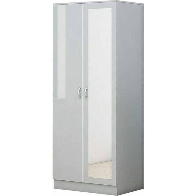 Chilton 2 Door Mirrored Wardrobe - Grey Gloss