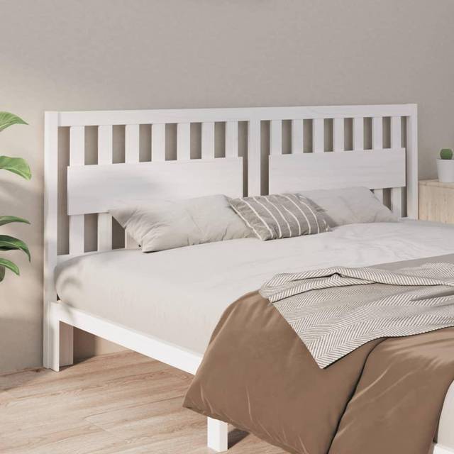 vidaXL Bed Headboard White 205.5x4x100 cm Solid Wood Pine