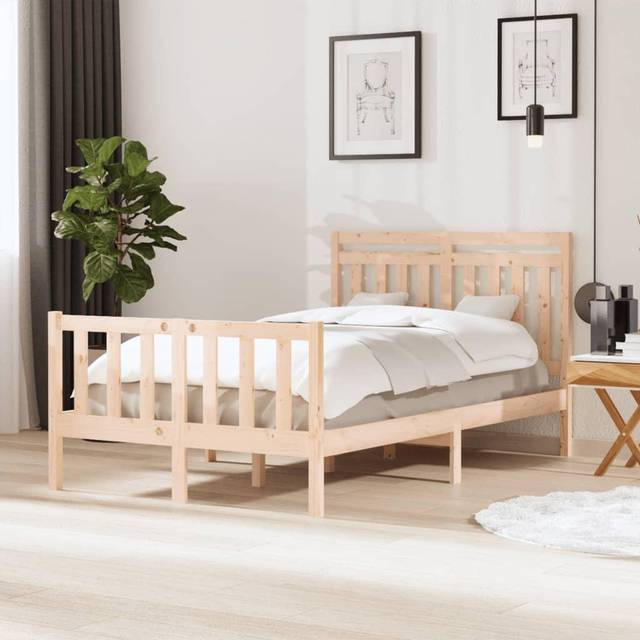 vidaXL 3100953 Bed Frame without Mattress Solid Wood 120x200 cm (810077+814084) - Brown