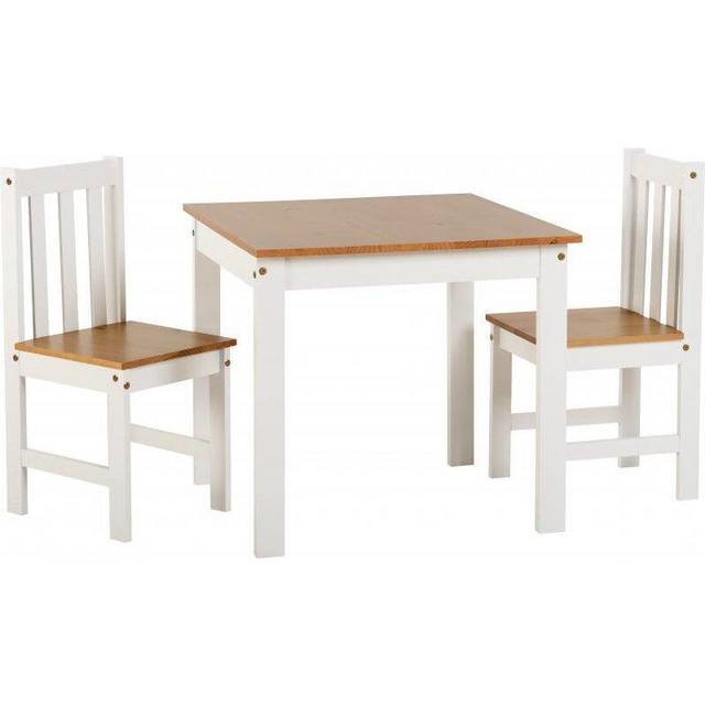 Seconique Ludlow 1+2 Dining Set - White/Oak Effect, White