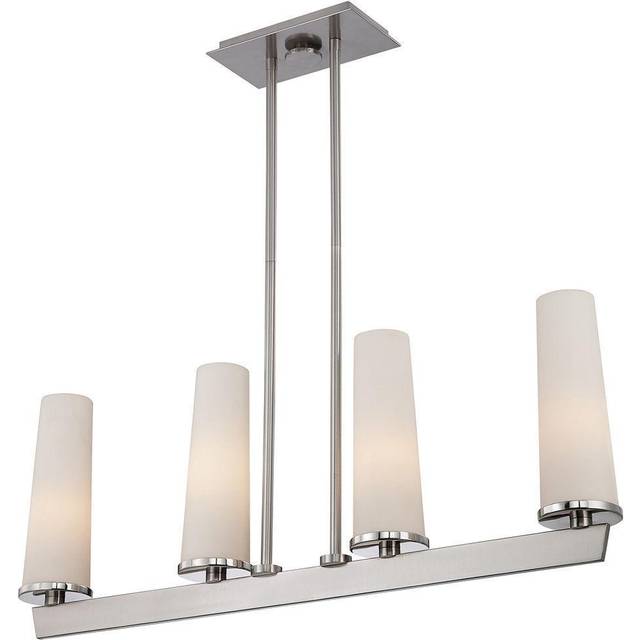Elstead Chelsea Loft Contemporary 4 Light Pendant Brushed Nickel