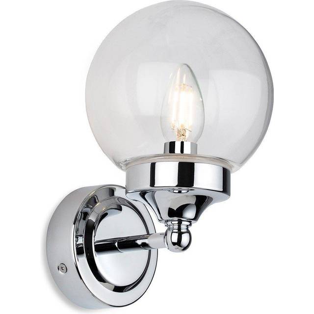 Firstlight 2873CH Oscar Wall Light In Chrome Finish With Clear Glass IP44